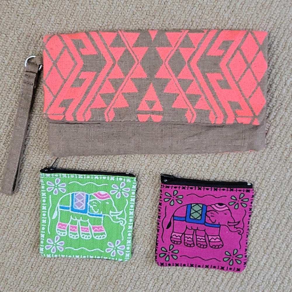 3 new linen material bags